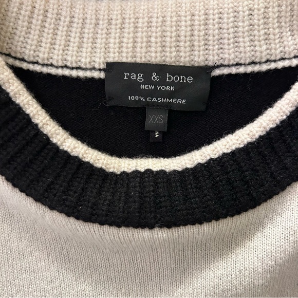 Rag & Bone Masie Striped Crewneck Cashmere Sweater As Seen on Veep Quiet Luxury - Picture 6 of 9